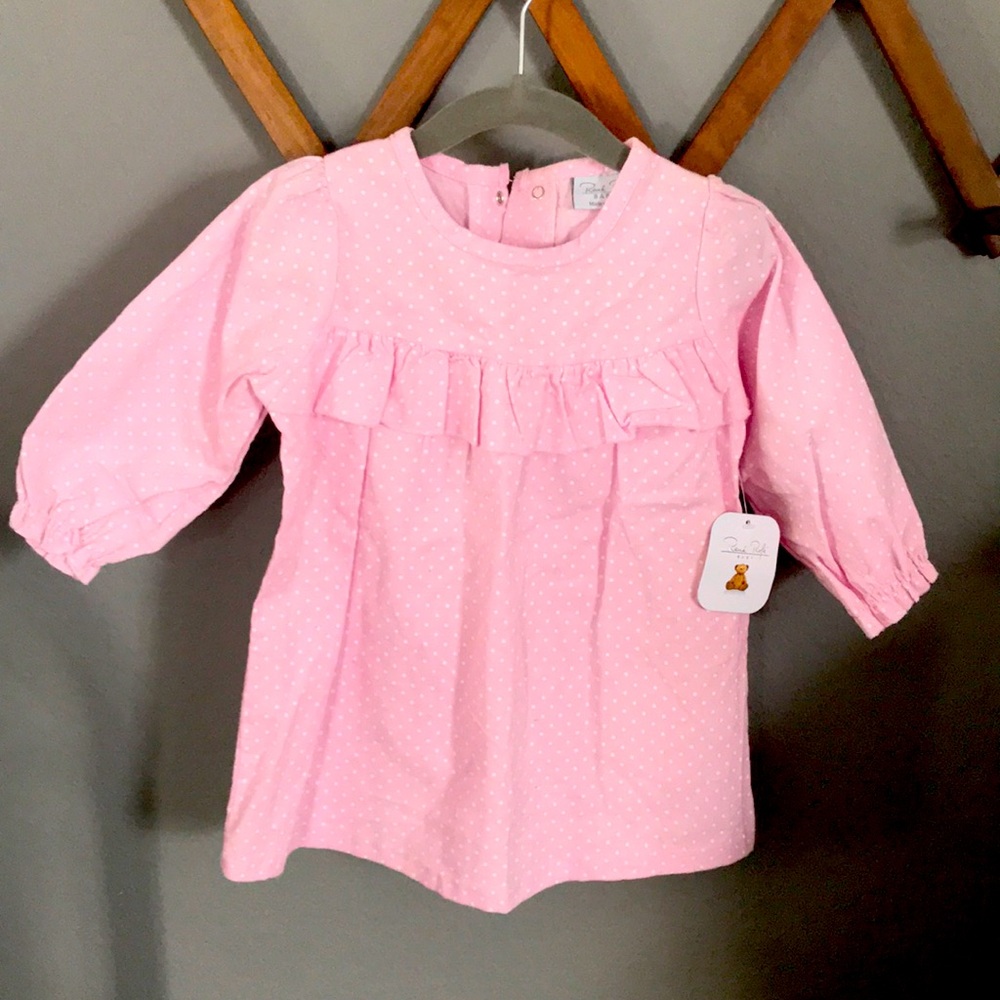 Rene Rofe Baby Dress, Sz 18 mos, Pink Polkadot Corduroy